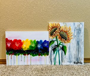 Set Of 2 Hanging Art Pieces On Canvas