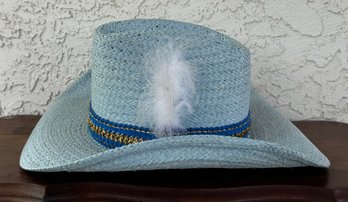 Stevens Western Blue Straw Cowboy Hat