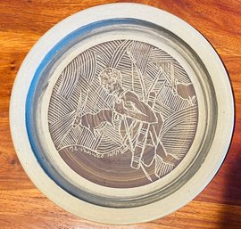 Clay Etched Decorative Plate