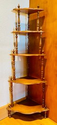 Wooden Antique Corner 5 Tiered Shelf