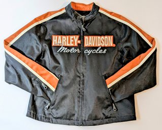Harley Davidson Black And Orange Jacket  Sz Large