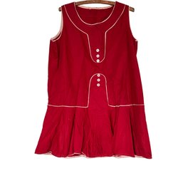 Vintage Red Sleeveless Summer Dress