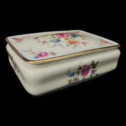 Thomas Ivory Bavaria Porcelain Trinket Box With Floral Designs