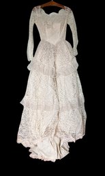 1950s Lace Tulle Wedding Gown