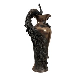 Art Nouveau Peacock Vase Cold Cast Bronze And Resin By Veronese