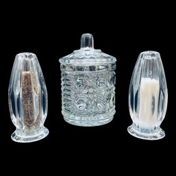 Glass Candy Jar, Salt And Pepper Shakers