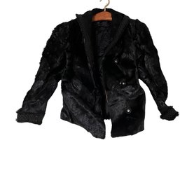 Antique Black Real Fur Coat By Miller Furs