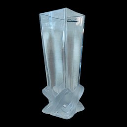 LALIQUE FRANCE 'LUCCA' CRYSTAL VASE