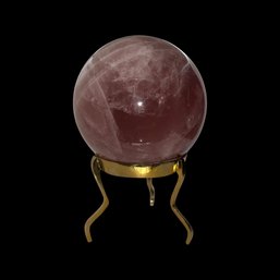 Pink Quartz Sphere On Stand