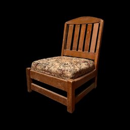 Antique Wooden Floral Cushioned Chair