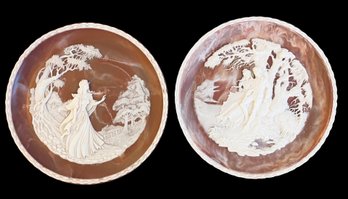 Pair Of Vintage Incolay Studios Cameo Plates