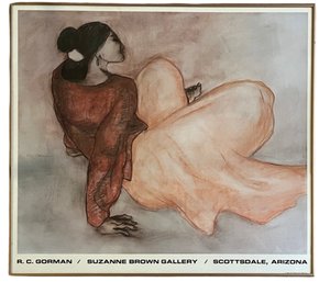 R.C Gorman Seated Woman, Suzanne Brown Gallery, Framed Print