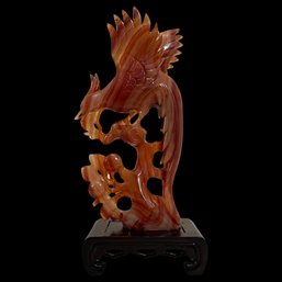 Red Agate Chinese Carved Statue