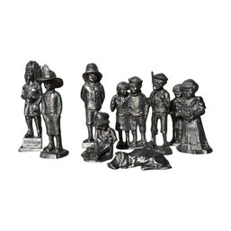 Assortment Of Pewter Children And Dog