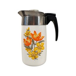 Floral Corning Ware 10 Cup Coffee Percolator