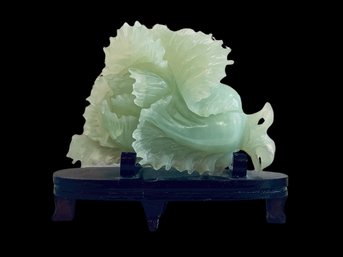 Chinese Carved Celadon Jade Cabbage