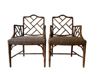 Pair Of Faux Bamboo Chairs 2 Of 2