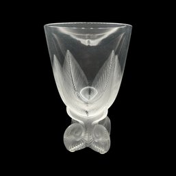 Lalique Osmonde Fern Leaf Frosted Vase