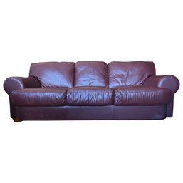 Burgundy Leather Couch, Part Of A Set