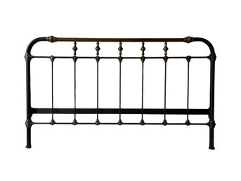 Rounded Iron Headboard With Gold Accents