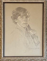 Vintage Harmony Boy Music Print Of Pencil Drawing By Roberto Lupetti