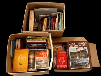Three Boxes Of Books, Including Cookbooks