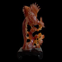 Chinese Carved Agate Bird Statue