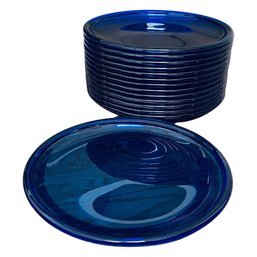 Blue Arcoroc Glass Plates