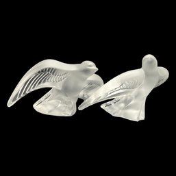 LALIQUE CRYSTAL 'MARTINET CHANTEUR' SWALLOWS