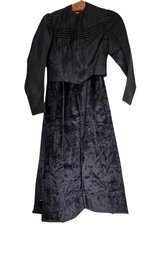 Victorian Black Skirt And Blouse With Hat And Shoes