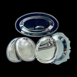 Variety Of Silverplate Serving Trays
