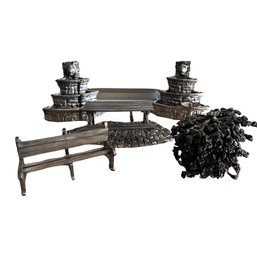 Assortment Of Park City Pewter Incl. Fountains, Benches, And More!