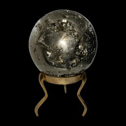 Gold Pyrite Sphere On Stand