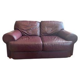 Burgundy Leather Loveseat, Part Of A Set