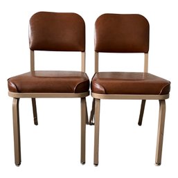 Brown Vinyl Vintage Schoolhouse Chairs