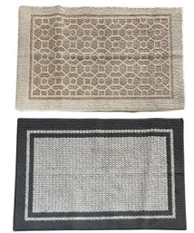 Pair Of Beige And Grey Accent Rugs