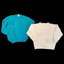 Pair Of Vintage Avoca And Mary Smith Hand Knitted Womens Sweaters