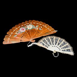 Lace And Wood Folding Fans