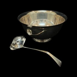 Silverplate Punch Bowl And Ladles