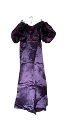 Vintage Purple Satin Taffeta Full Length Gown