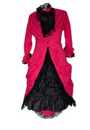 Vintage Pink Bustle Victorian Dress