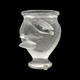 Lalique Rosine Oval Vase With Two Doves