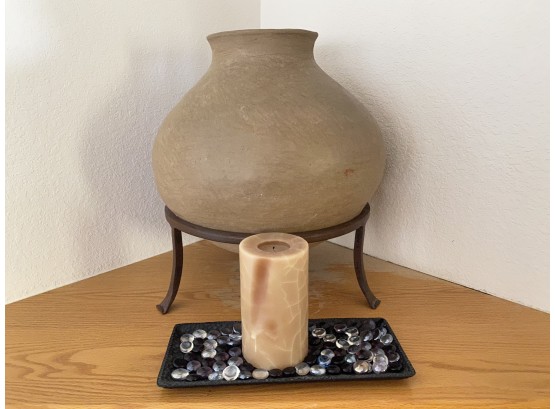 Decorative Pot With Candle