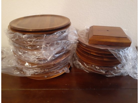 Set Of 21 Black Walnut Plates