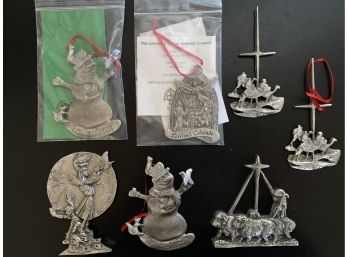 Lot Of 7 Pewter Ornaments