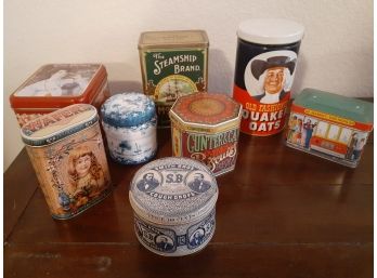 Lot Of 8 Assorted Tins  Coca Cola, Smith Brothers Etc.