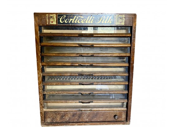 Antique Corticelli Silk Spool Cabinet