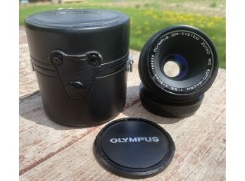 Olympus OM System Zuiko Auto Macro F 3.5 50mm Lens With Both Caps And Case