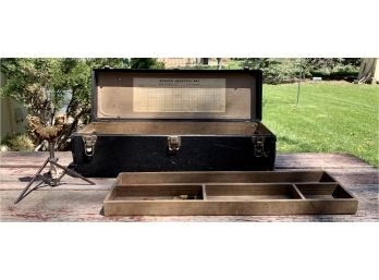 Vintage Wood Box With Vintage Tripod
