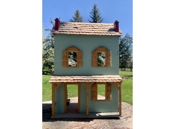 Vintage Victorian Wood Doll House W/ Some Accessories